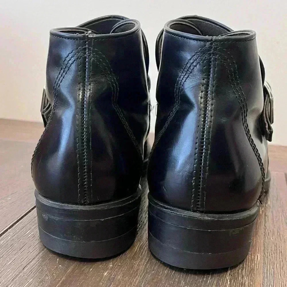 Vintage 1972 Black Leather Ankle Boots Mens size 7 EEE Goodyear Soles main image 4